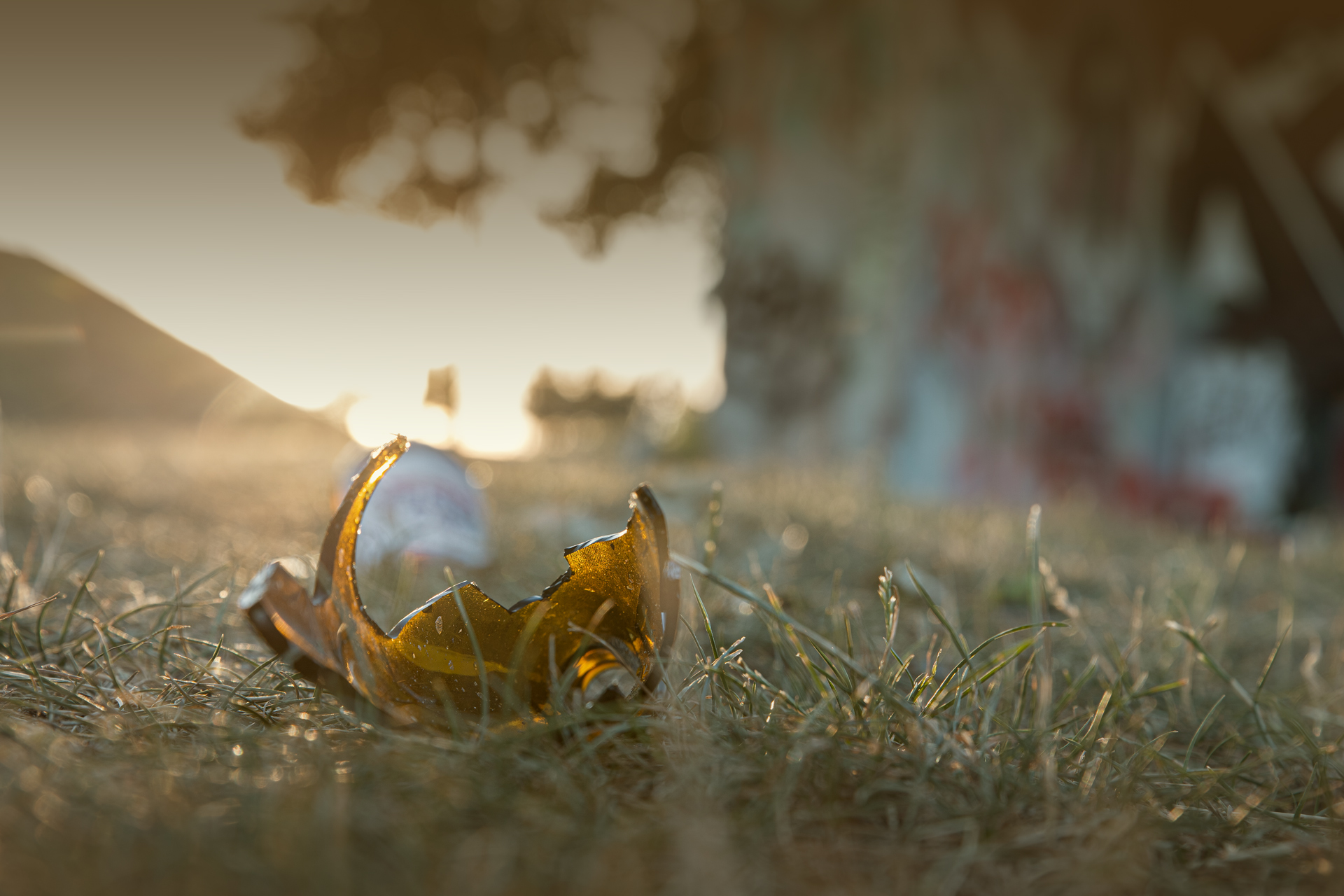 KaputteBierflascheImRheinpark